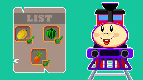 Educational cartoon for toddlers for learning fruits and colors