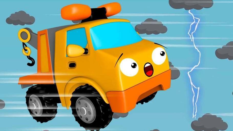 Yellow Tow Truck Cartoon For Kids Online With Monster Truck's Vacuum  Cleaner And Lightning