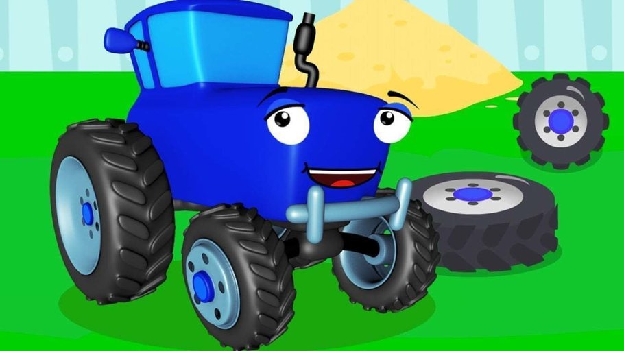 Включи трактор бабайку. Монстр трак трактор. Синий трактор монстр. Мультяшный монстр трактор.
