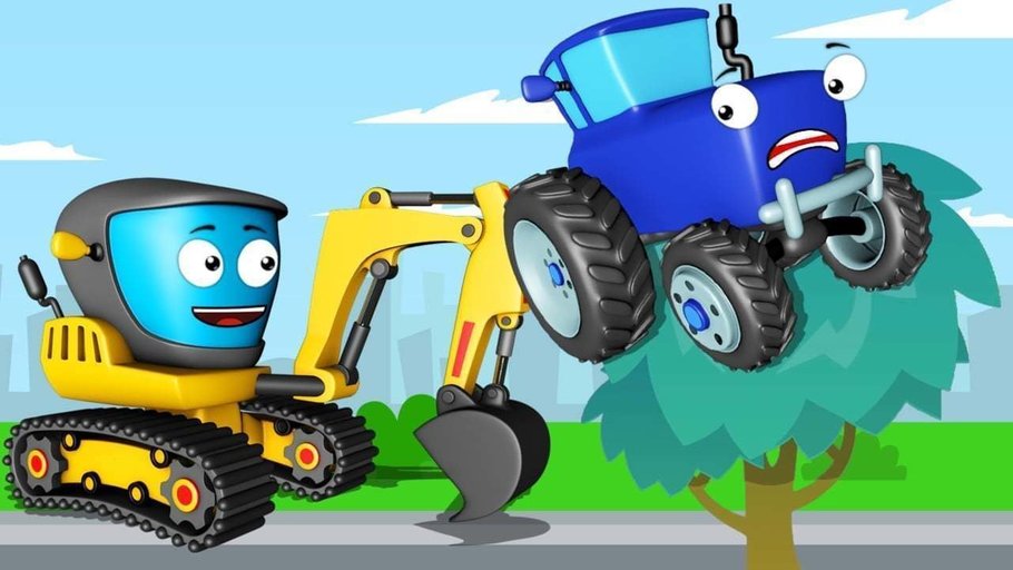 Трактор про бульдозер. Синий трактор экскаватор. Тракторы и машинки для малышей. Синий трактор экскават.
